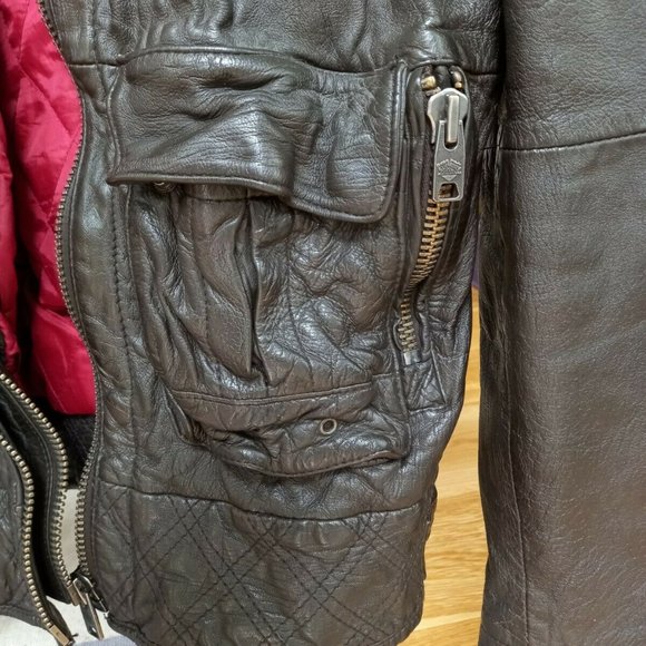 Superdry TARPIT ( badASS ) Leather Biker / Flight Jacket black - Picture 11 of 16